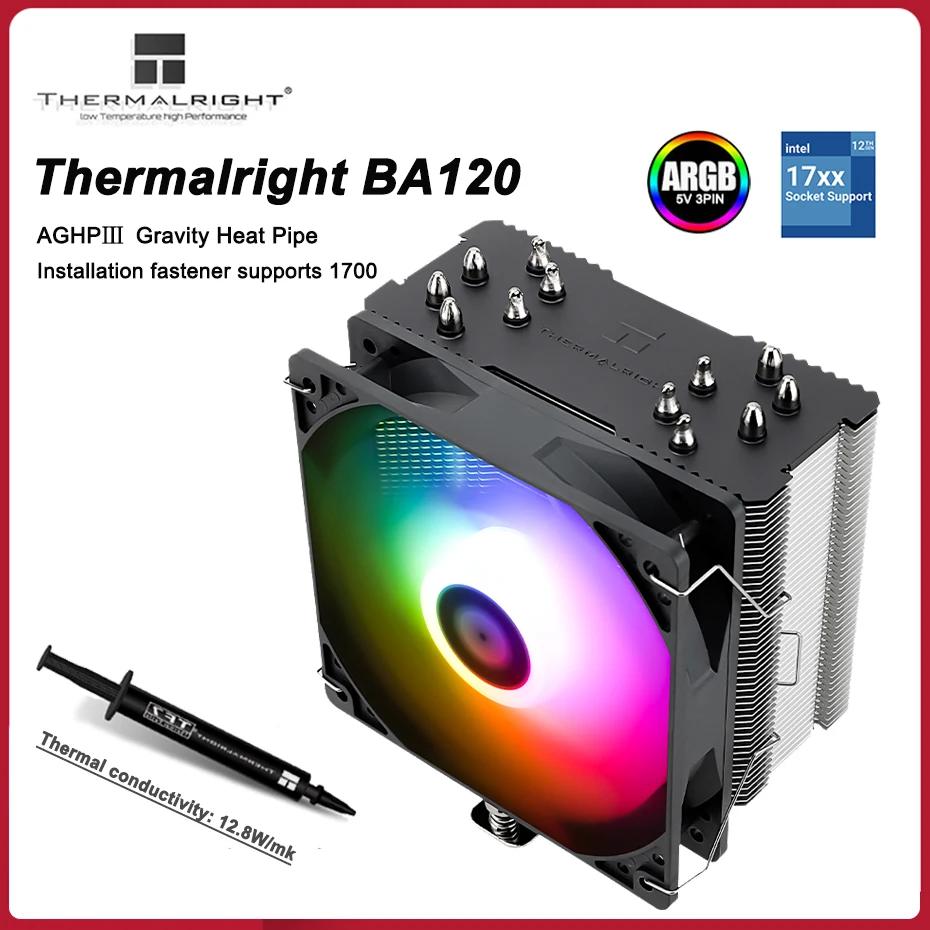 Thermalright BA120 ARGB CPU vzduchom chladiča AGHP Anti-Gravity 6 Tepelné potrubie 120 mm tiché ventilátor pre AM4/1700/115x/1200