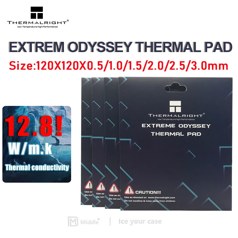 Thermalright Odyssey Tepelný rozptyl Silikónová podložka CPU/GPU Grafická karta Termálna podložka Základná doska Silikónová podložka 120x120mm