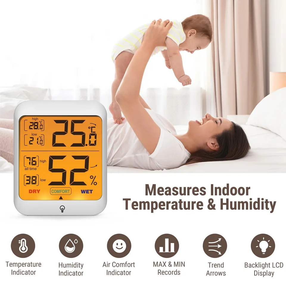 Thermopro TP53 Digitálna vnútorná izba podsvietenia teplota hylomeru pre dom