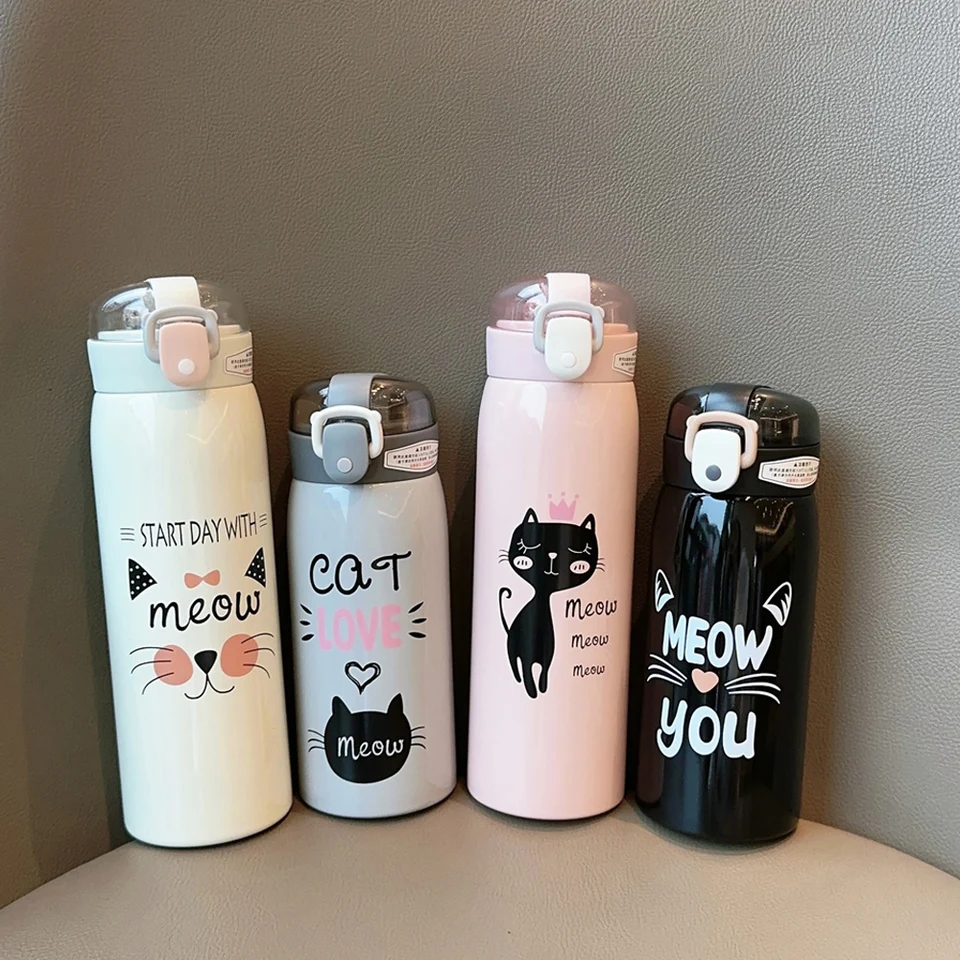 Thermos Cup Oprest Zaujímavý dizajn 304 z nehrdzavejúcej ocele inovatívne prenosné prenosné fľaša na vodu odolné