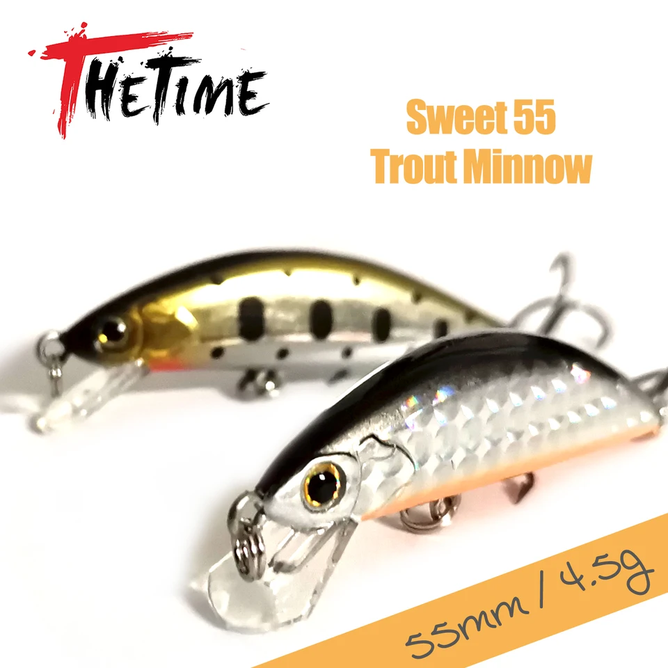 Thetime Sweet55 Sadinking Minnow Fishing Laste 55 mm/4,5g Mini Shad Jercbait Artificial Wobbler Hard Lure návnady pesca pre pstruhové basy