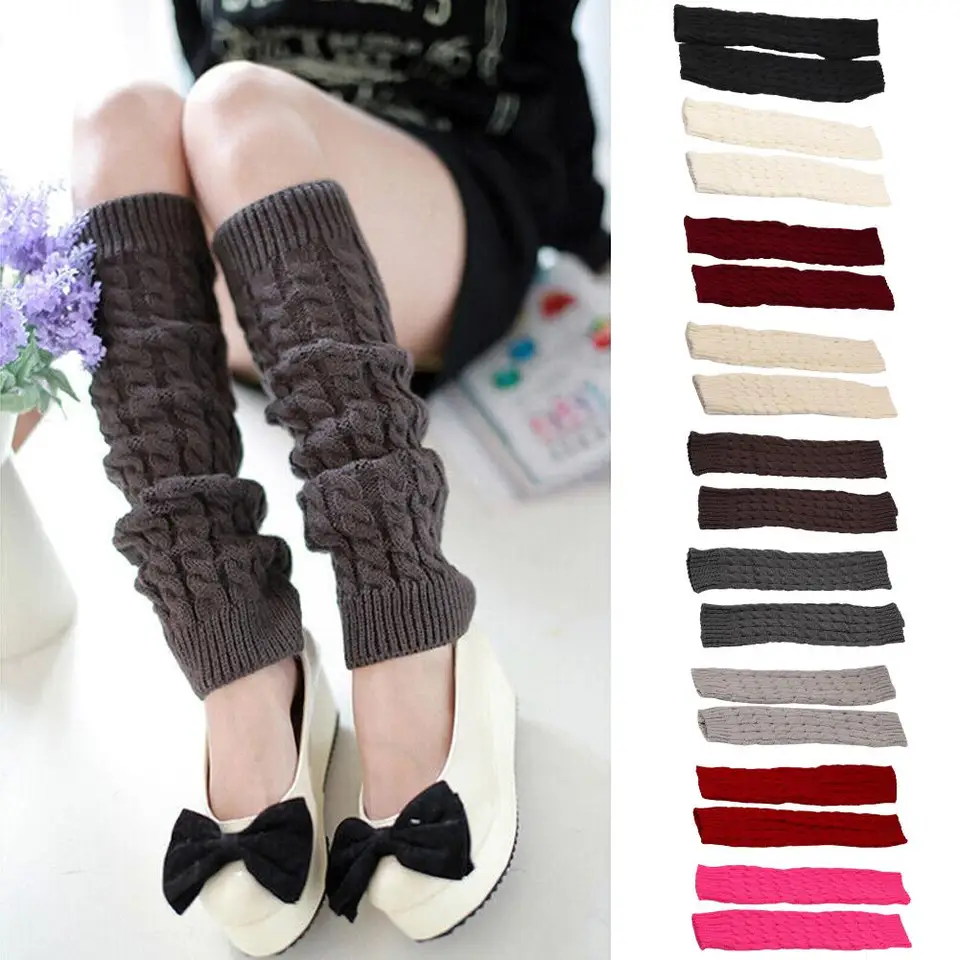 Thickened Winter Warm Socks Lolita JK Leg Heaters Knitted Warmers Stockings Women Warm Covers Socks Winter Leg Foot Heaters I1I9