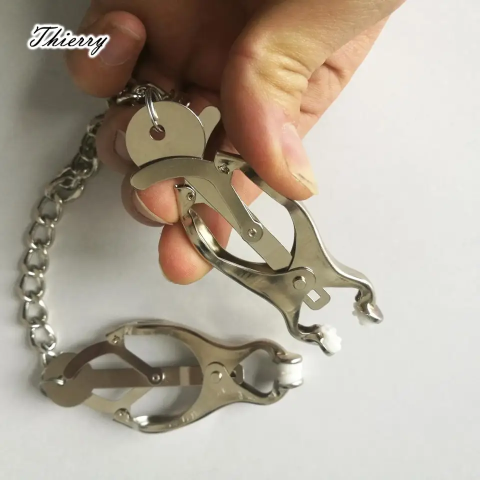 Thierry Fetish Metal Chain Bradavka svorky Slave Bondage Sex Hray, Flirtujúce hračky pre dospelé sexy Hračky pre pár erotických sexuálnych výrobkov