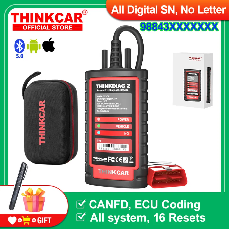 ThinkCar Thinkdiag 2, Kingbolen Ediag Plus môže fd protokol všetkých systémových diagnostických nástrojov ECU kódovanie obd2 skener