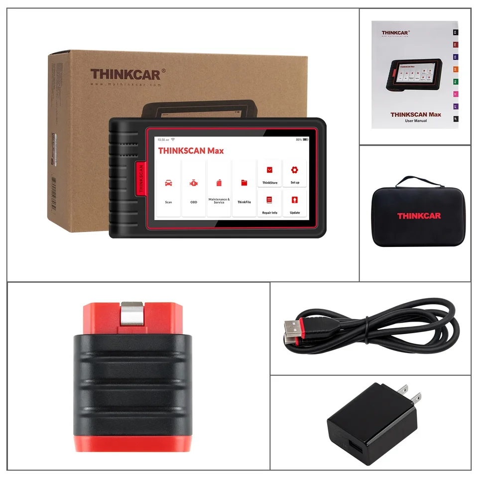 ThinkCar ThinkScan Max 2 Automotive Diagnostické nástroje Úplný systém OBD2 AF DPF IMMO 28 RESET ECU CODING PK Thinktool Mini
