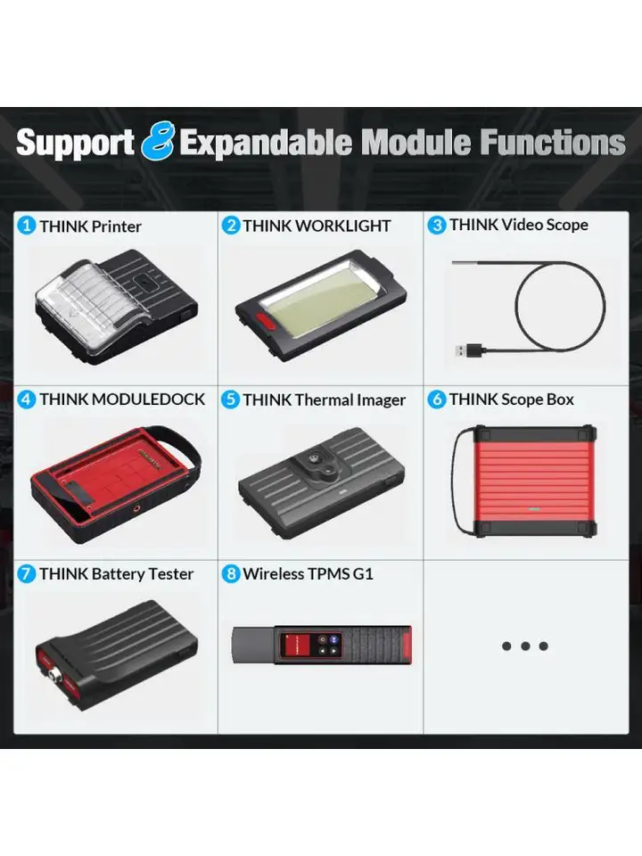 ThinkCar ThinkTool Mini Pro Pro Pros+Funkčný modulárny tepelný zobrazovač Video SPOLOČNÝ PRÁCA TLAČKA TLAČNÁ TLAČKA TPMS G1 S1
