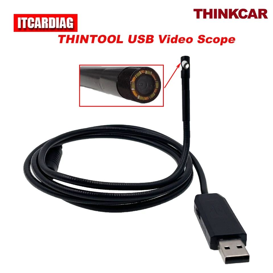 ThinkCar ThinkTool Video Rozsah rozsahu 60 palcov USB Video Conspect Scope Camera s LED svetlom pre automobilové diagnostické vybavenie