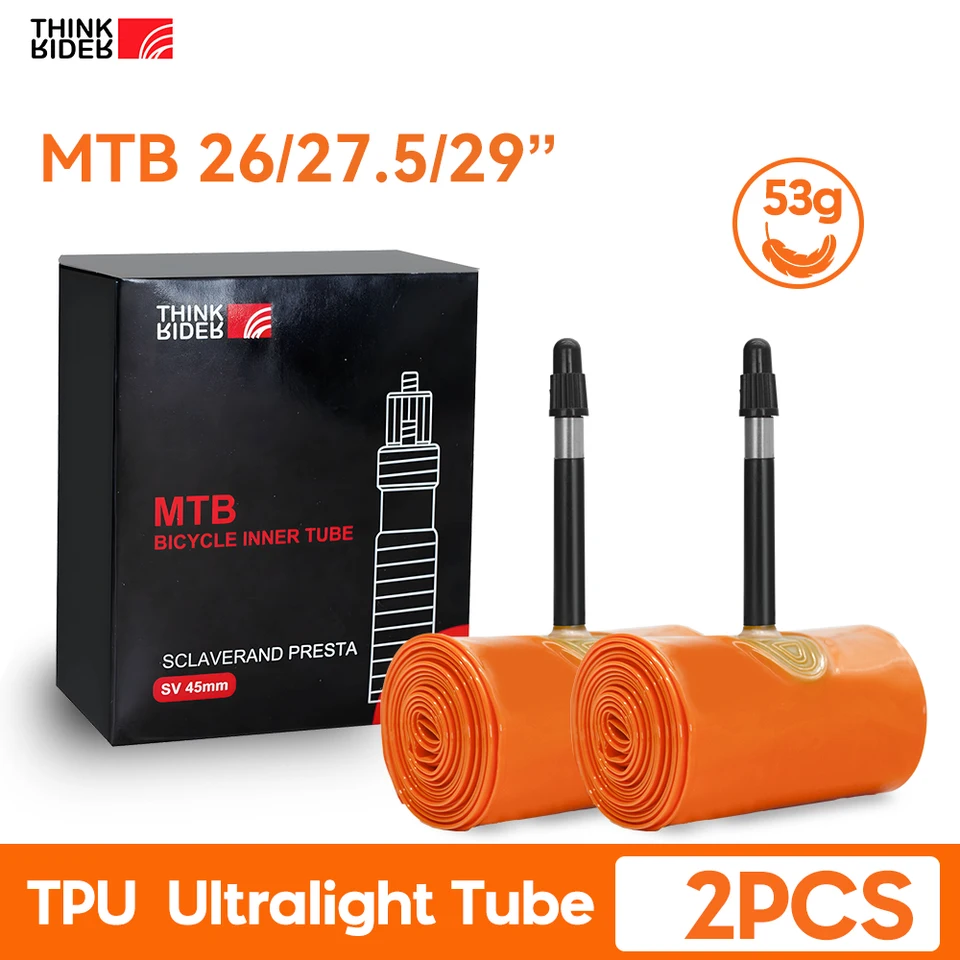 ThinkIder 2psc UltraLight Bike Vnútorná trubica 26 27,5 29 palcov MTB Bicycle TPU Pneumatika 45 mm francúzsky ventil super svetlo