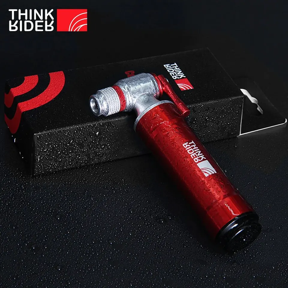 ThinkIder Red CO2 Pumpa pre bicykel Schrader Presta adaptér na inflátor hliníkovej pneumatiky trubice Mini veľkosť MTB čerpadlá CO2 CO2