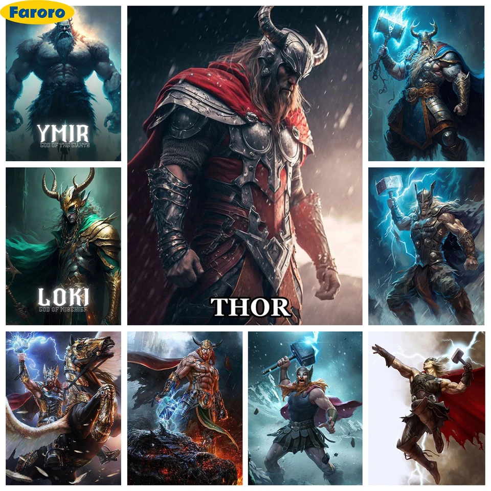 Thor Diamond Painting Kit Norse Mytology Chava