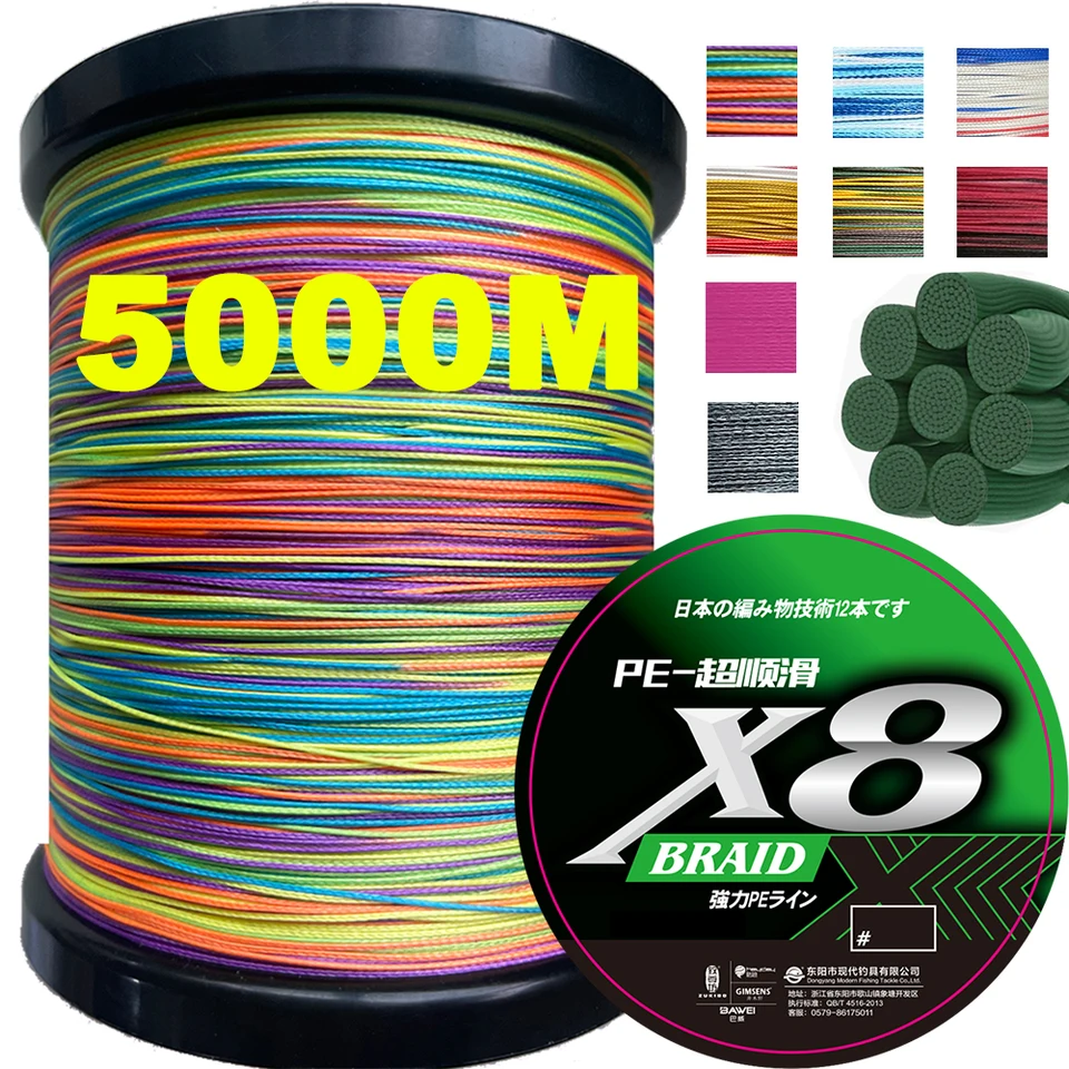 ThornsLine 5000 m 1 000 m 8 pletená aktualizácia Japonsko Multifilamentá PE Line 14-88lb. Vysoko stabilná rybárska linka hlavná línia PESCA