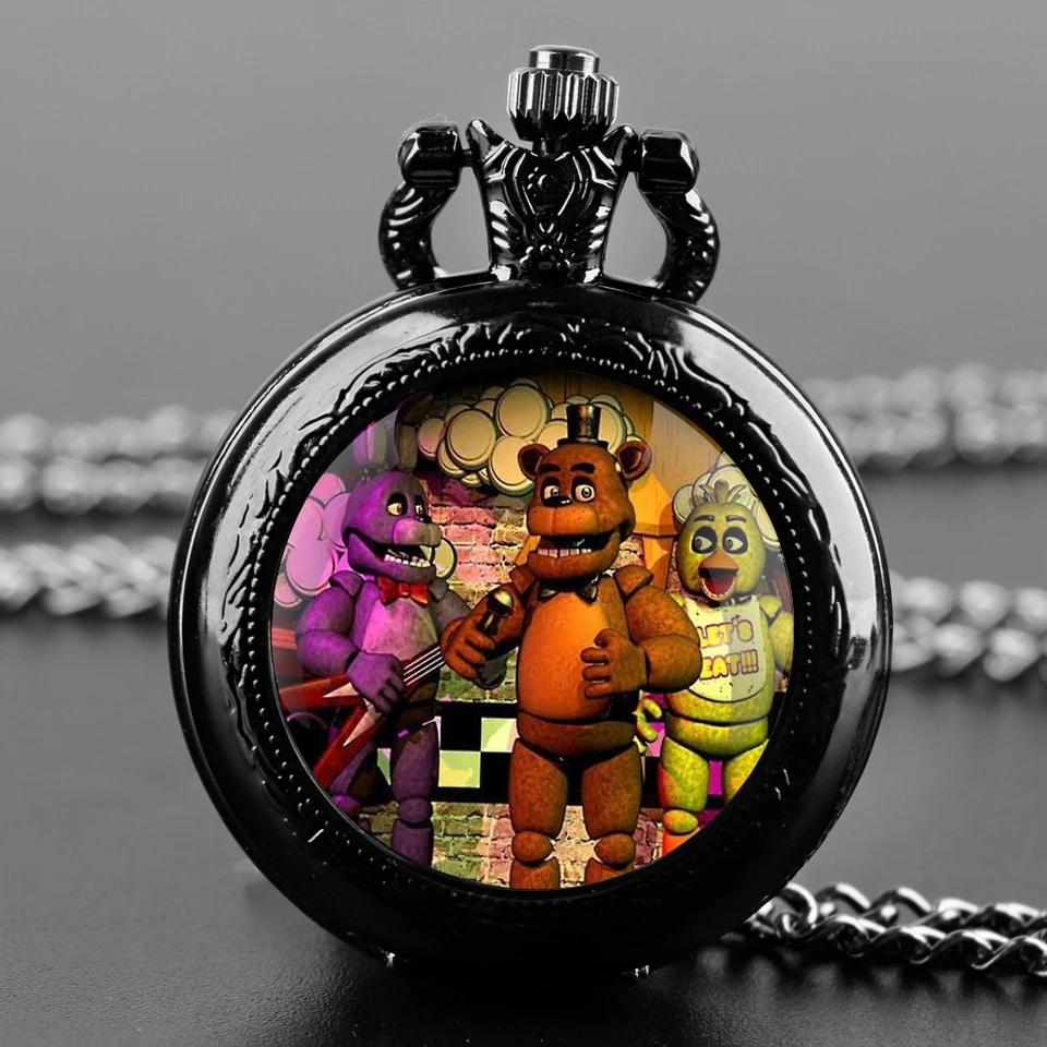 Thriller Adventure Game Glass Dome Pocket Watch s reťazovým náhrdelníkom vintage Quartz Pendant Watches Mens Darček