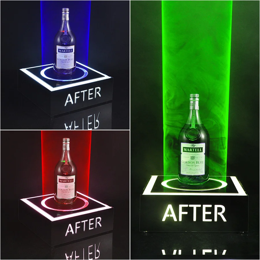 Thrisdar Fľaša na fľašu s fľašou Držiak na stojan VIP VIP LED fľaša GLORIFER NIGHLECK BAR FATTLESTER MODTER s zeleným modrým červeným laserovým svetlom