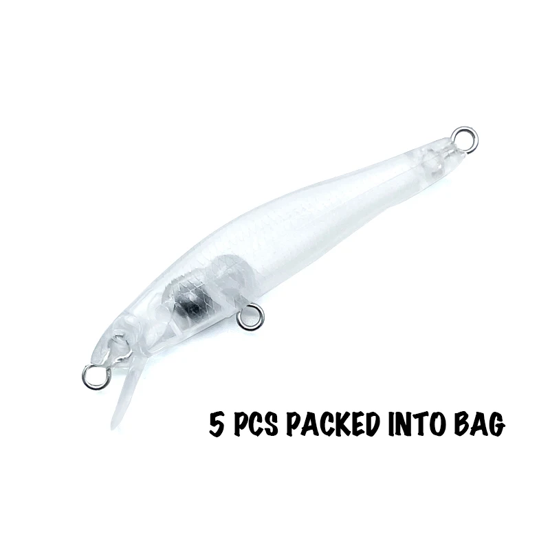 Thritop 5ks Mini Minnow Dlhé odlievanie Wobblers Stopkové rybolovné návnady 2,5 g 60 mm Nepretie tvrdé návnady Umelá návnada Tpnk18