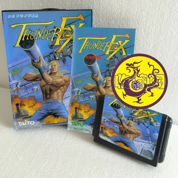 Thunder Fox s krabicou a manuálnou kazetou pre 16 bitov SEGA MD Game Card Megadrive Genesis System