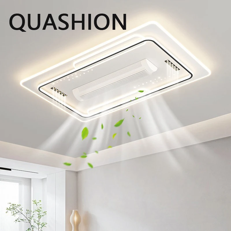 Tiadku obývacia izba stropný ventilátor svetlo Moderný dizajn železný bezbočový stropný žiarovky LED stravovanie LED Diaľkové ovládanie Stlmiteľné lustry