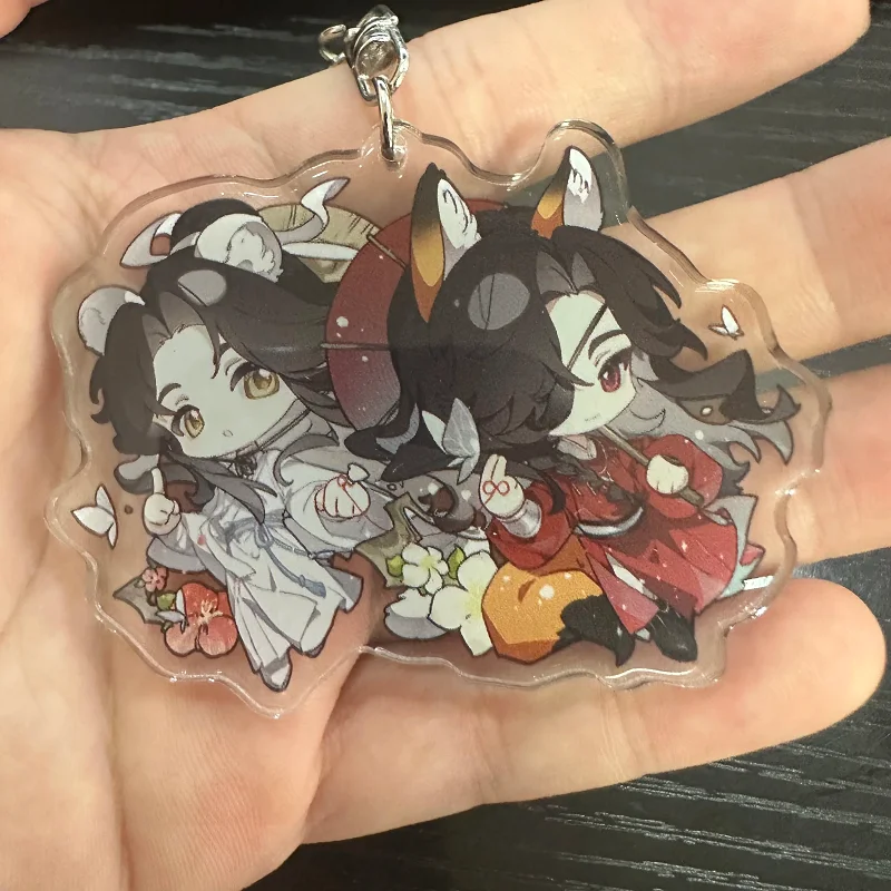 Tian Guan Ci Fu 6cm Anime Figures Xie Lian Hua Cheng Cosplay akrylový kľúčový reťazec Kawaii Bag Accessories Fanúšikov