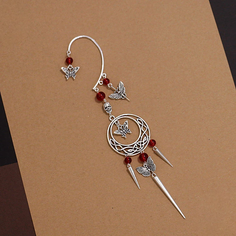Tian Guan Ci Fu Cosplay Nebeské požehnanie Hua Cheng Ear Butterfly Pendant šperky Špičky Stud Eardrop