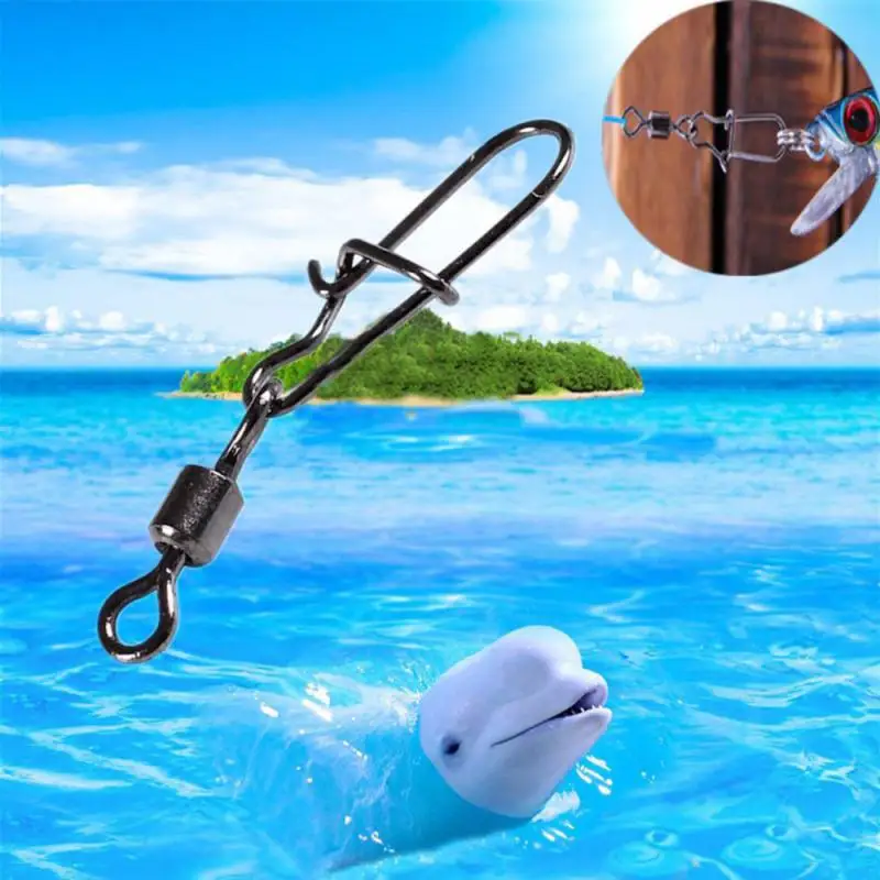 Tiannsiirolling Solid Swivels rýchla zmena Big Eye Swivels Connector Matt Black for Hook Lure Carp Fishing Tackle