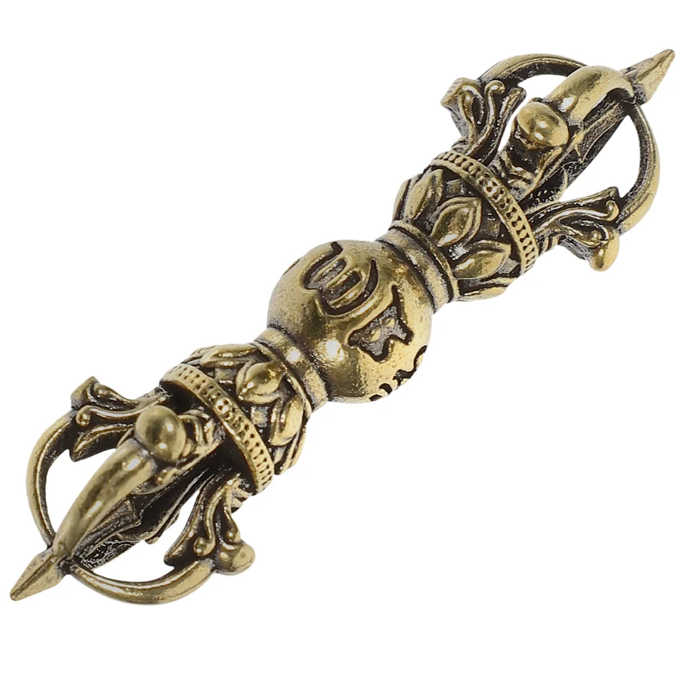 Tibetan Vajra Dorge Buddha Socha Vintage Budhizmus Dorje Vajra Phurba Instrument Mosadz amulet ručne vyrobený Nepálsky zbera
