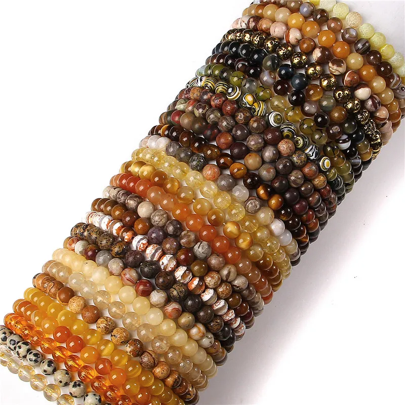 Tibetské 6 mm žlté kremenné citróny Citrines Práce náramok Prírodný kameň Tiger Eye Stretch O náramky pre ženy Meditačné šperky