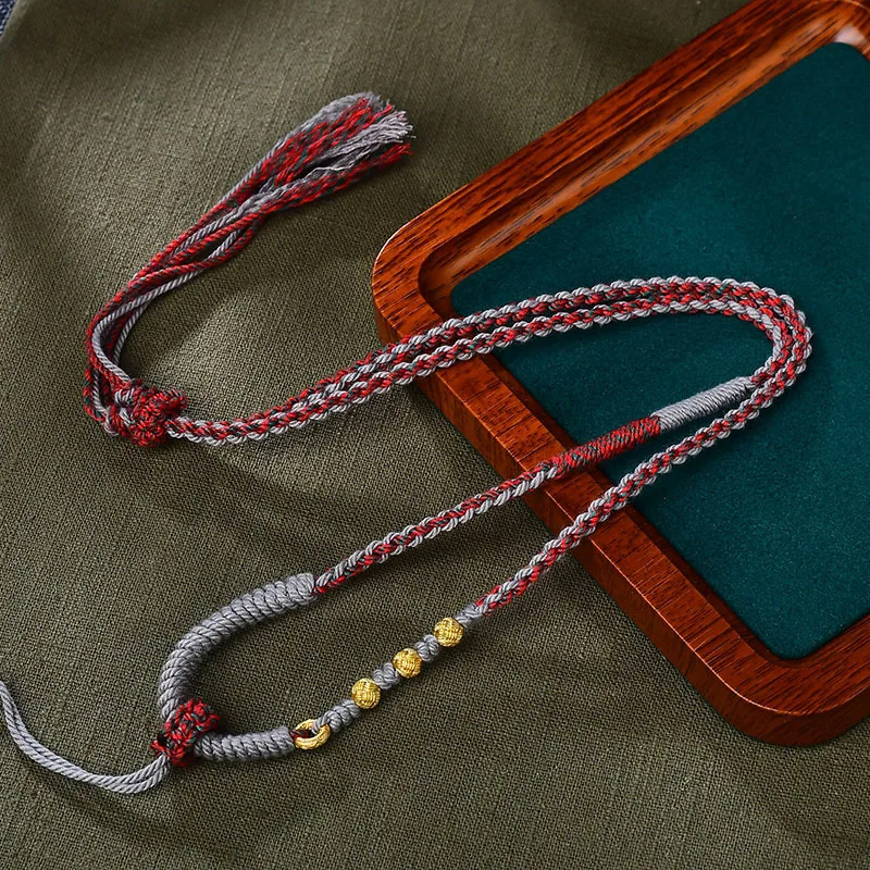 Tibetské ručné trubenie bavlnené struny náhrdelník lano sveter reťazec thangka amulet vysokokvalitný šnúrku/prívesok lano etnický štýl ručne pletený ručne pletený