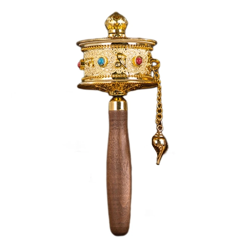Tibetské špeciálne remeselníky modlitebné koleso Kovové ruky Cranking Cranking Crystal Prayer Wheel Crafts Budhistický darček