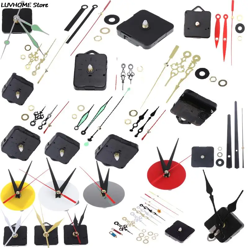 Tichá veľká stena Quartz Clock Mechanizmus pohybu Čierne a červené ruky opravy nástrojov súprava DIY SET DROP DROP