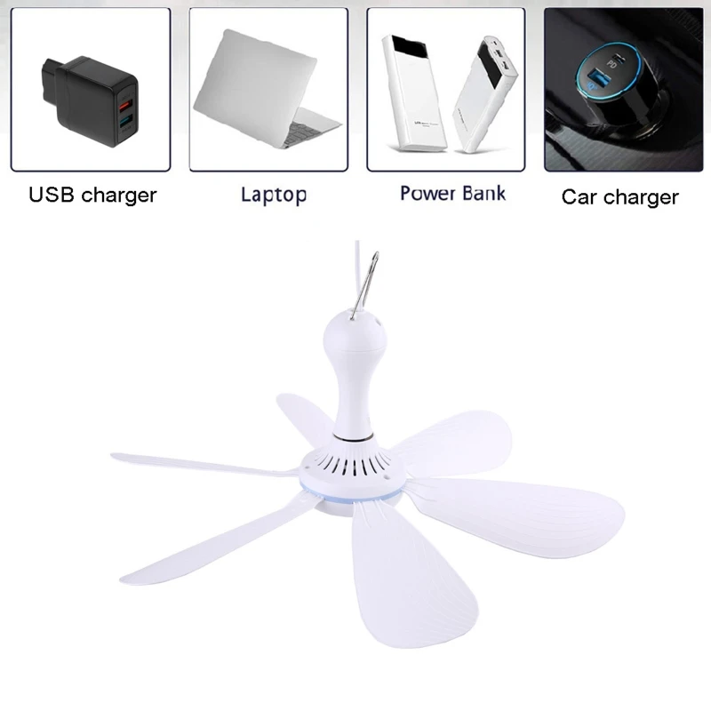 Tiché 6 listov USB poháňaného stropného baldachýnu ventilátor s diaľkovým ovládaním načasovanie