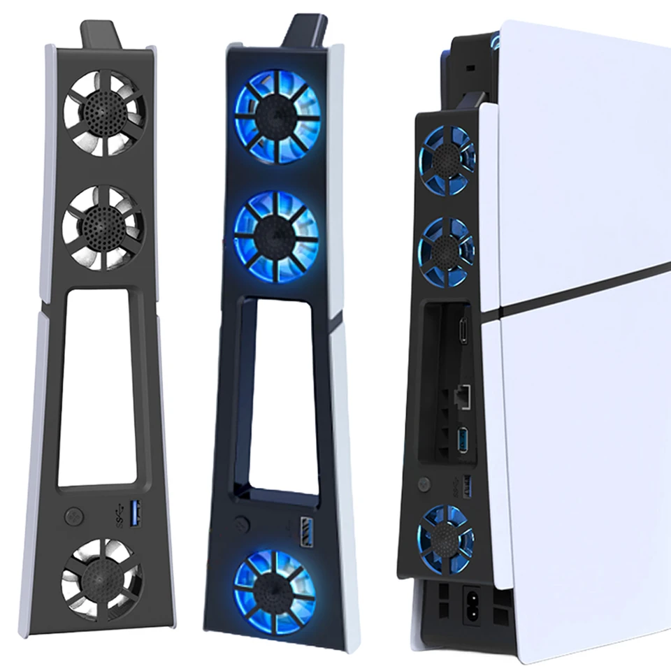 Tichý chladič ventilátora pre PS5 Slim Console s nastaviteľným systémom efektívneho chladenia s portom USB 3.0 pre PlayStation 5 Slim