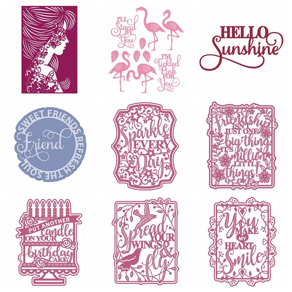 Tickled Flamingo Cutting Dies Birthday Cake Kovové diery noža Nož nôž pre domácich majstrov