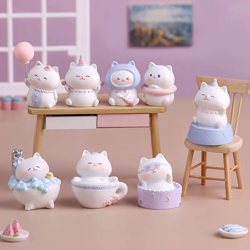 Tide Play Blind Box Ručne vyrobené roztomilé hračky pre mačky pre chlapcov a dievčatá. Mini Desktop Pár Malé ozdoby živice remeselnícke darček k narodeninám
