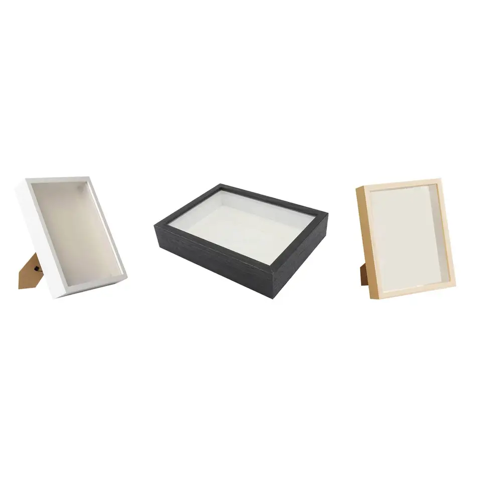 Tieňové boxové snímky Obrázky ocenenia Vstupenky Zbierka 3cm hlboký drevený vysušený kvetinový displej rámový box displej krabičky Pamäťový box rám.