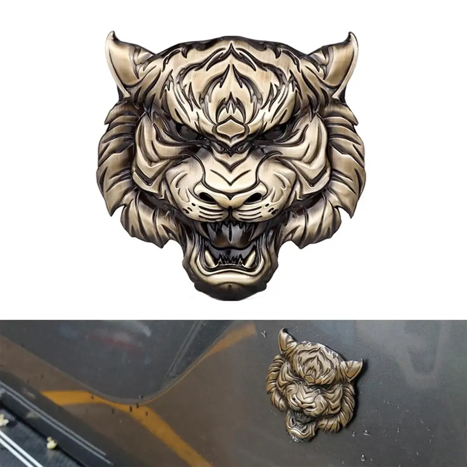 Tiger Head Automatic Sticker Decal Retro odznak pre bočné nárazníky okna SUV
