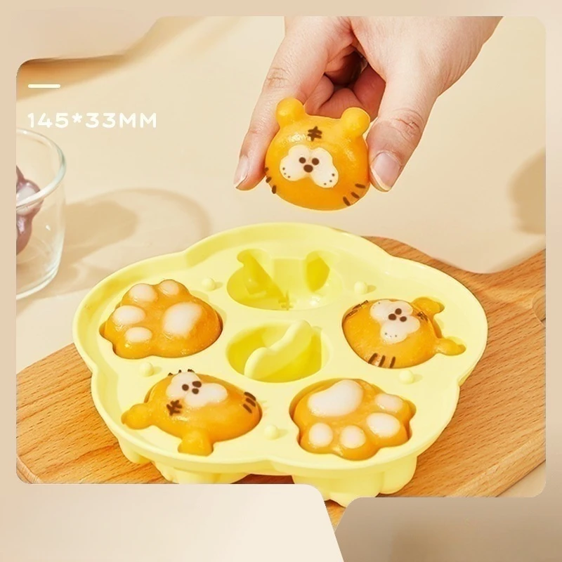 Tiger hlava a tiger labka detská výživa doplnok Silikón dusený koláčový pleseň želé ľadový podnos puding ryžová koláč zmrzlinový koláč pleseň