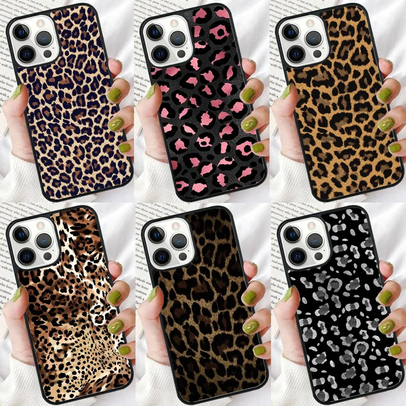 Tiger Leopard Print Panther Pase pre iPhone 16 15 14 plus xr xs 11 12 13 Pro Max