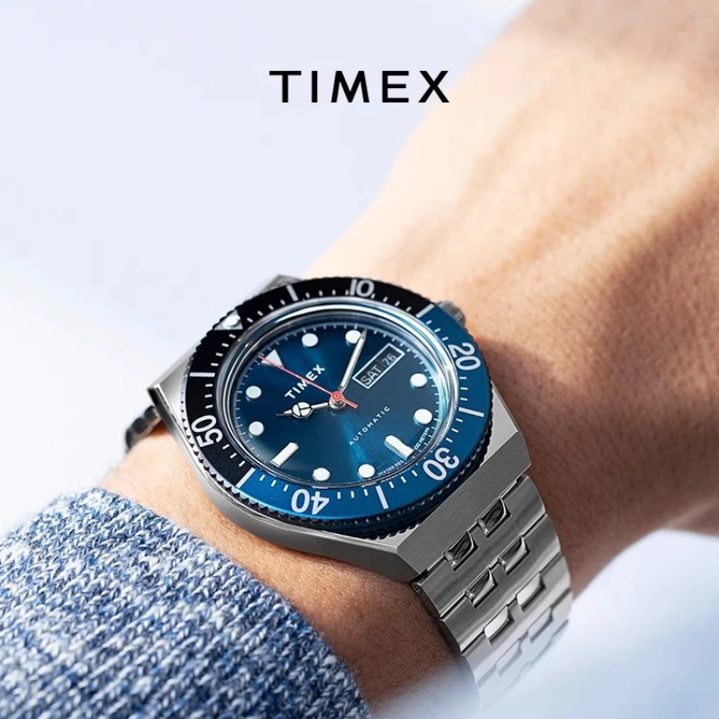 Timax Automatic Brand Men's Watch Luxusný voľný čas Multifunkčné hodinky pre mužov Calendar Steel Strip Wristwatch