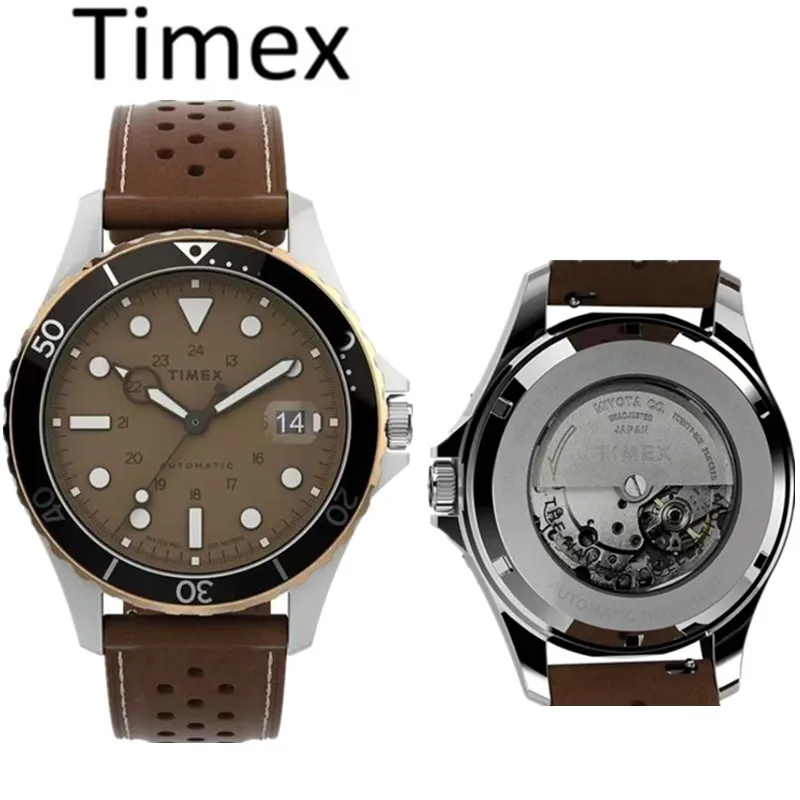 Timex Automatické mechanické hodinky Muž American Castless Ocel Scratch Proof Dodates Diving Watch Business Leisure Watch
