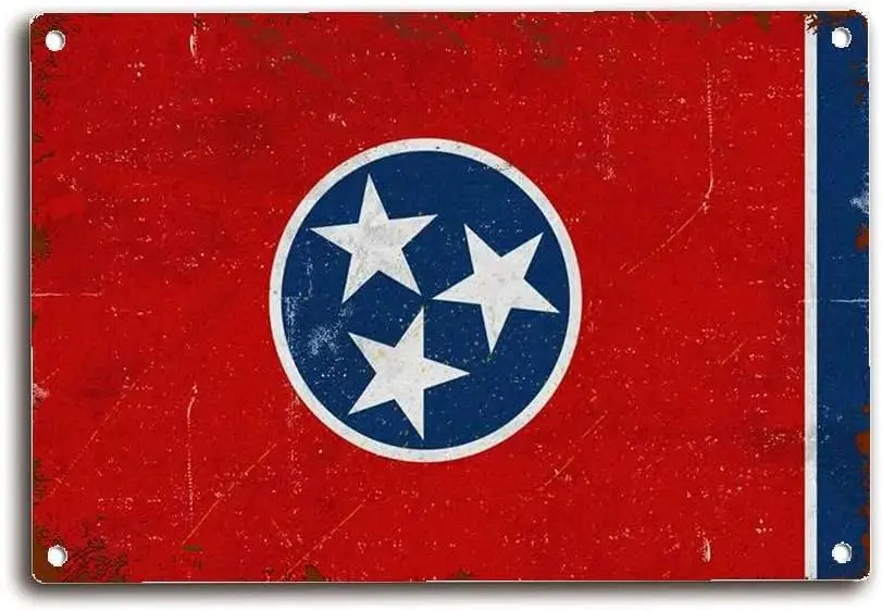Tin Sign Tennessee vlajka Tennessee vlajka Art Art Tennessee štátna vlajka nástenná múčka