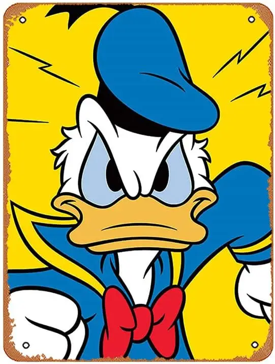 Tin značky garáž muža jaskynná stena dekorácie darček pre ženy pre ženy Men Outdoor a Indoor-Donald Duck (Mad) Kovová značka