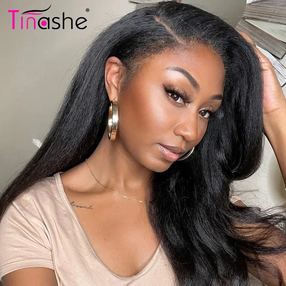 Tinashe HD čipka čelná parochňa 4c hrany Hairline 28 30 palcov Yaki Lace predné parochňu Wig Wear and Go bez Glueless výstredné rovné ľudské vlasy parochňa