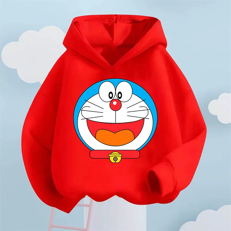 Tinker Bell Cat Kawaii Girls Boys Vytlačený s dlhým rukávom mikina červené dievčatá detská mikina móda harajuku detské mikiny jarné topy