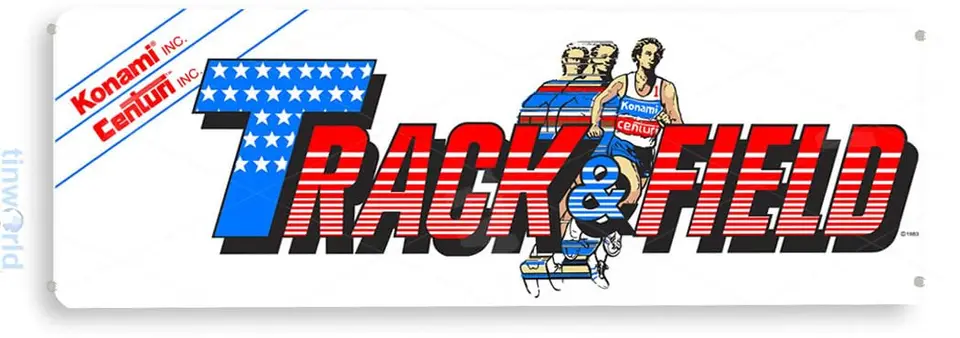 Tinworld Tin Sign C510 Track & Field Arcade Game Room Obchod Marquee Metal Sign Decor Decor Retro Console
