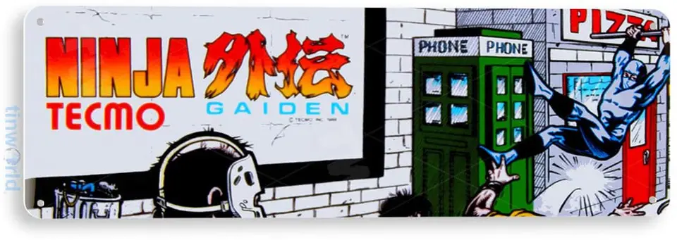 Tinworld Tin Sign Gaiden Arcade Game Room Marquee Metal Sign Decor Retro Console B032