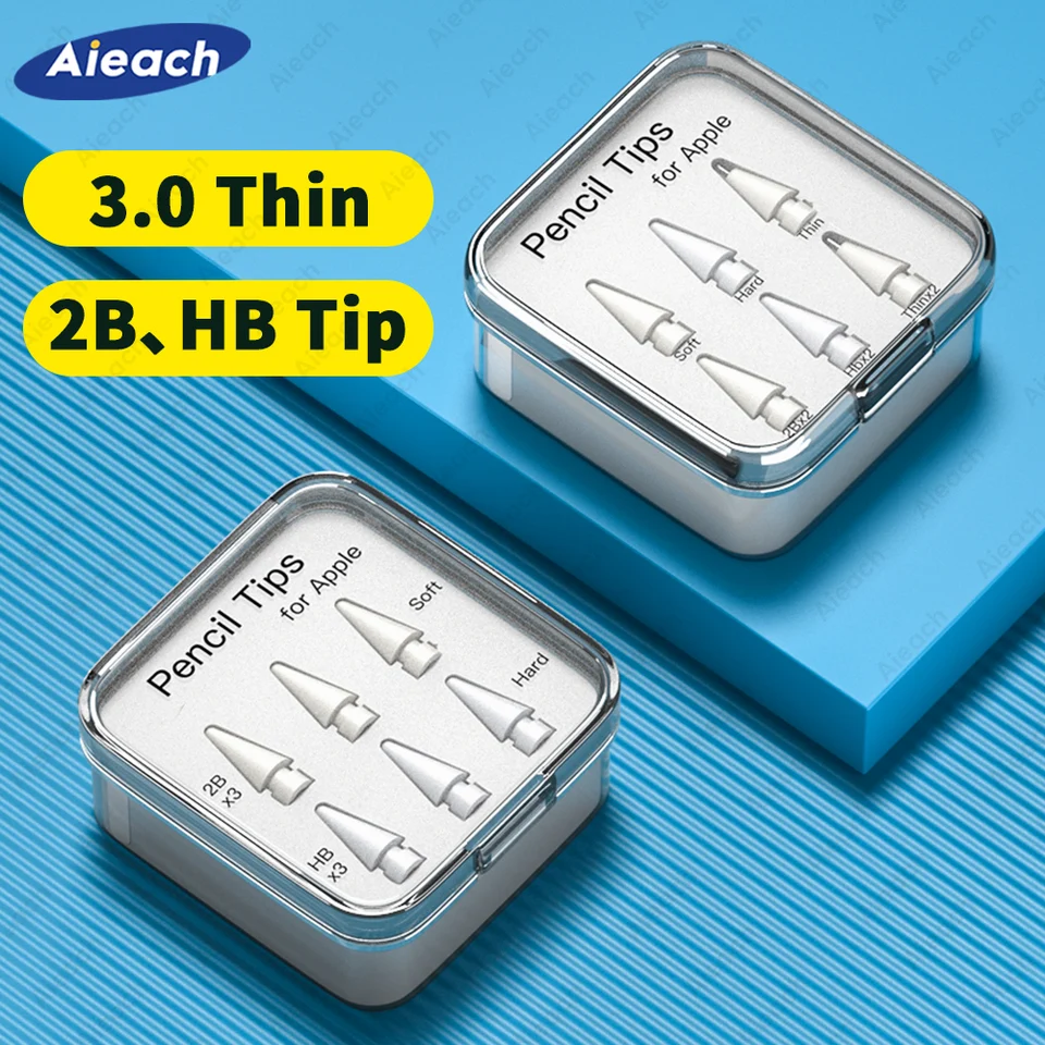 Tipy pre ceruzku pre ceruzku Apple Cencil 1. 2. generácia Dvojitá vrstva 2B a HB a tenký tip pre Apple Pencil Nib, dosť na 4 roky používania