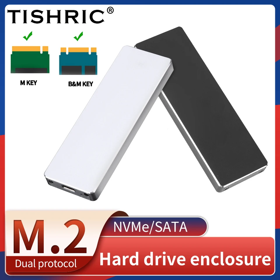 Tishric Support Dual Protocol M2 NVME NGFF SATA SSD Hliníková zliatina Externá HD Prípad NVME SSD na USB 3.1 OBSAH PRE M.2 SSD