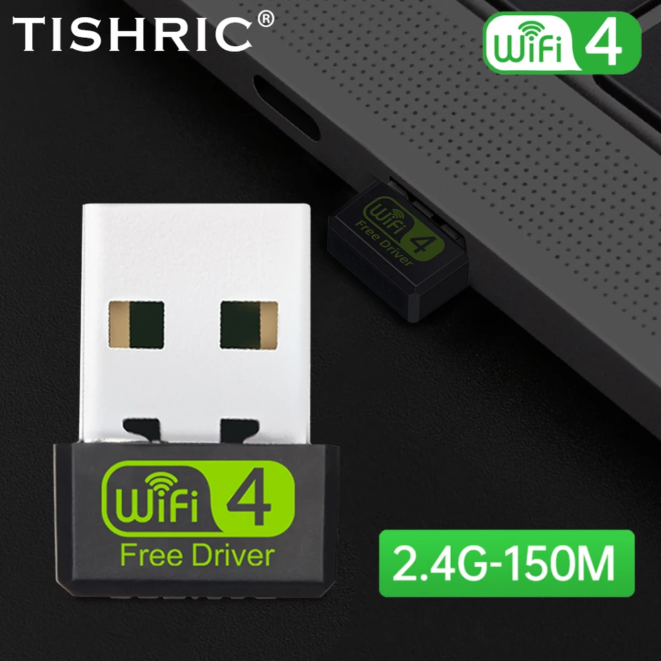 Tishric Wi-Fi Adapter Mini Free External Drive 150Mbps Wireless Card Card 802.11n USB2.0 USB WiFi Adapter pre notebook pre stolný počítač