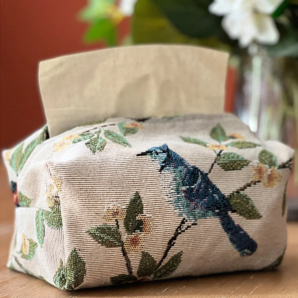 Tissue Box Európsky vintage štýl obývacia izba Stolová taška s taškou Jacquard, kreslený papierový tašk