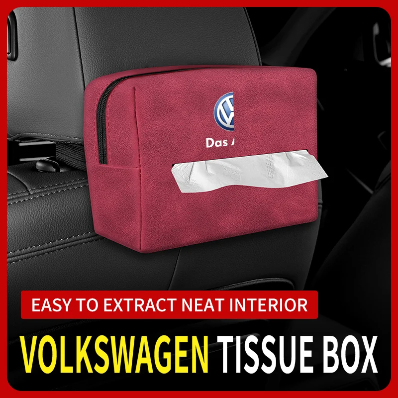Tissue Tissue Box Sued Sun Cisor Sedadlá chrbát zavesenie vrecka pre Volkswagen VW Golf Magotan Polo Tiguan Passat GTi CC Jetta