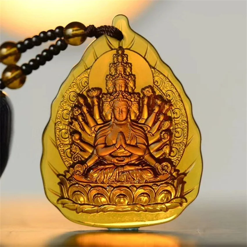 Tisíc rúk Guanyin Buddha prívesok náhrdelník Ručne vyrábaný náhrdelník Osem patrón Saint Amulet Exotic Exotic pre